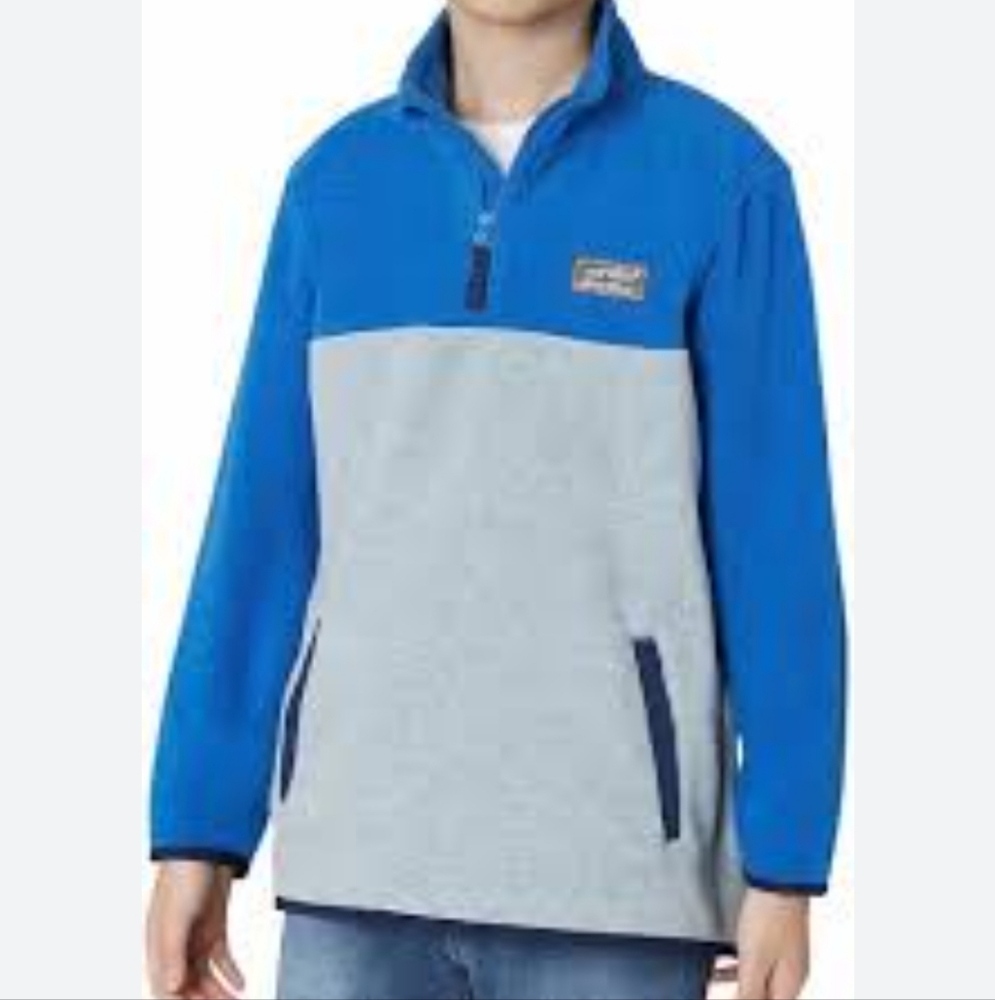 Eddie Bauer 'Quest ' Youth 1/4 Zip Fleece Pullover Blue Gray
